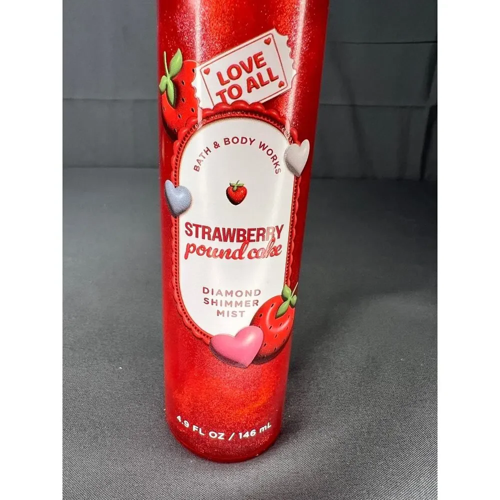 Bath & Body Works Strawberry Poundcake Shimmer Mist 4.9oz NEW